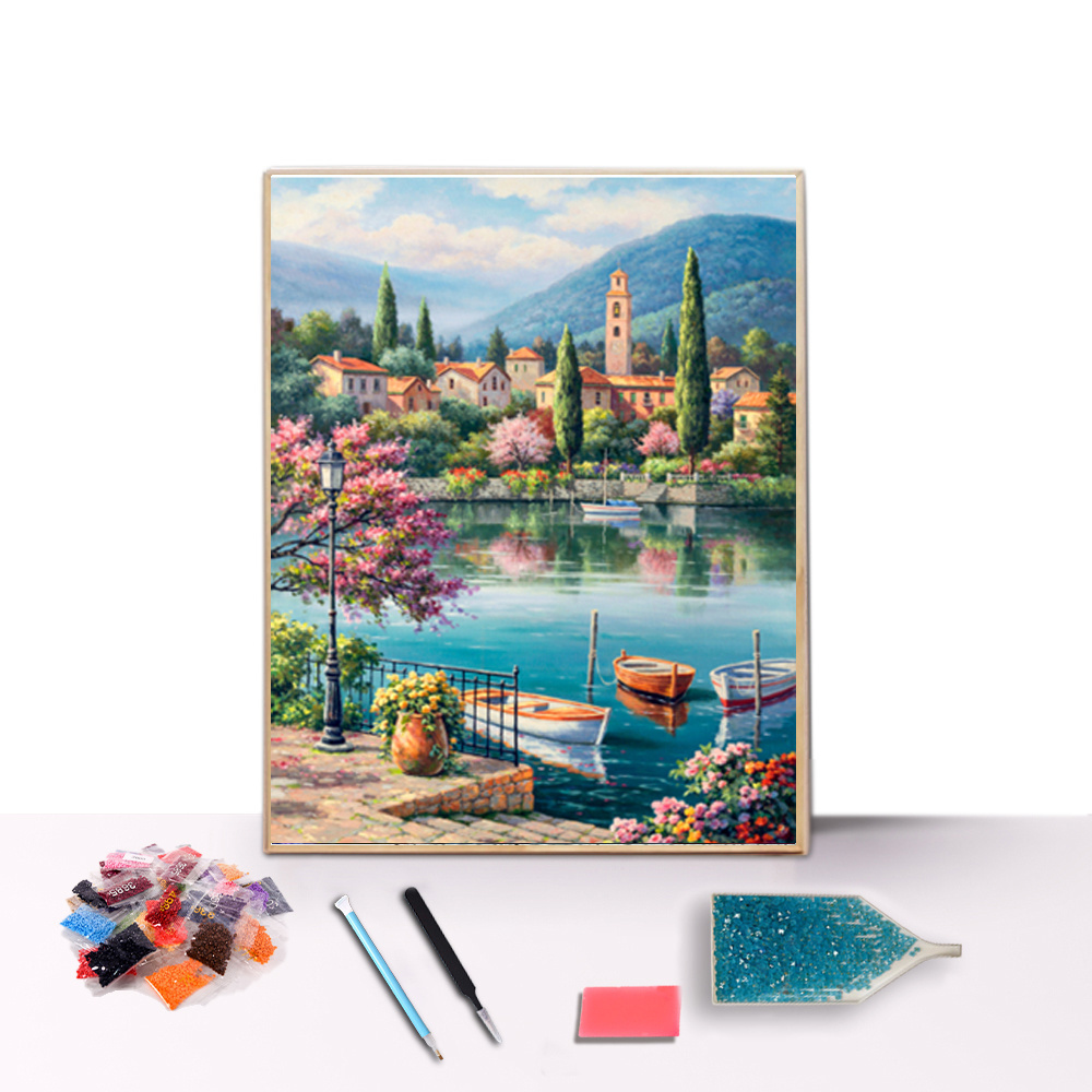 Custom Wall Picture Embroidery Cross Stitch Mosaic Art Full Square/Round Drill DIY 5D Landscape Diamond Painting