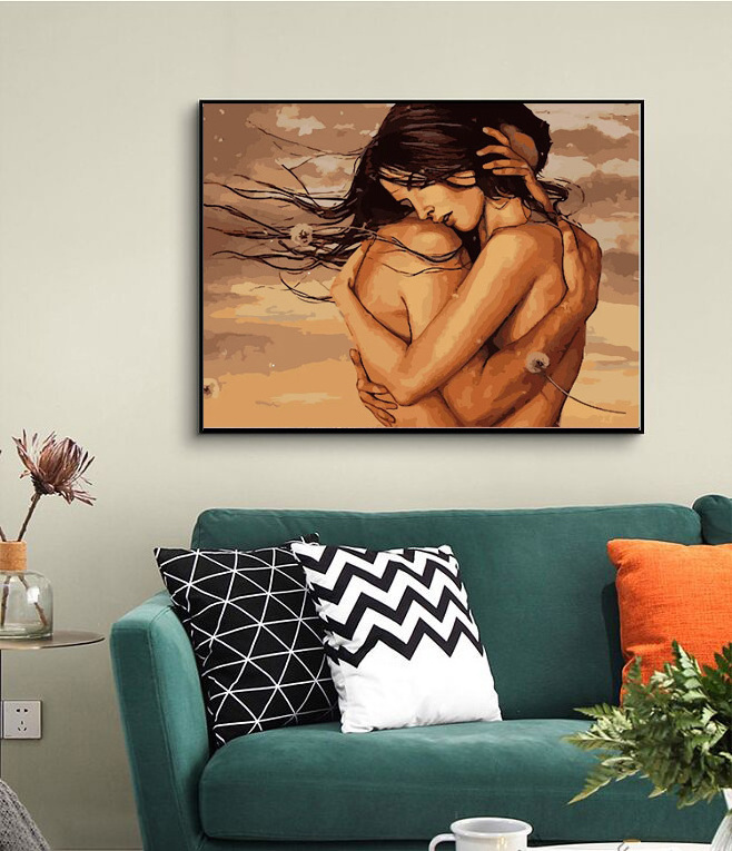 5d Diamond Diamond Kit DIY Couple Nude Diamond Painting Decorative Art