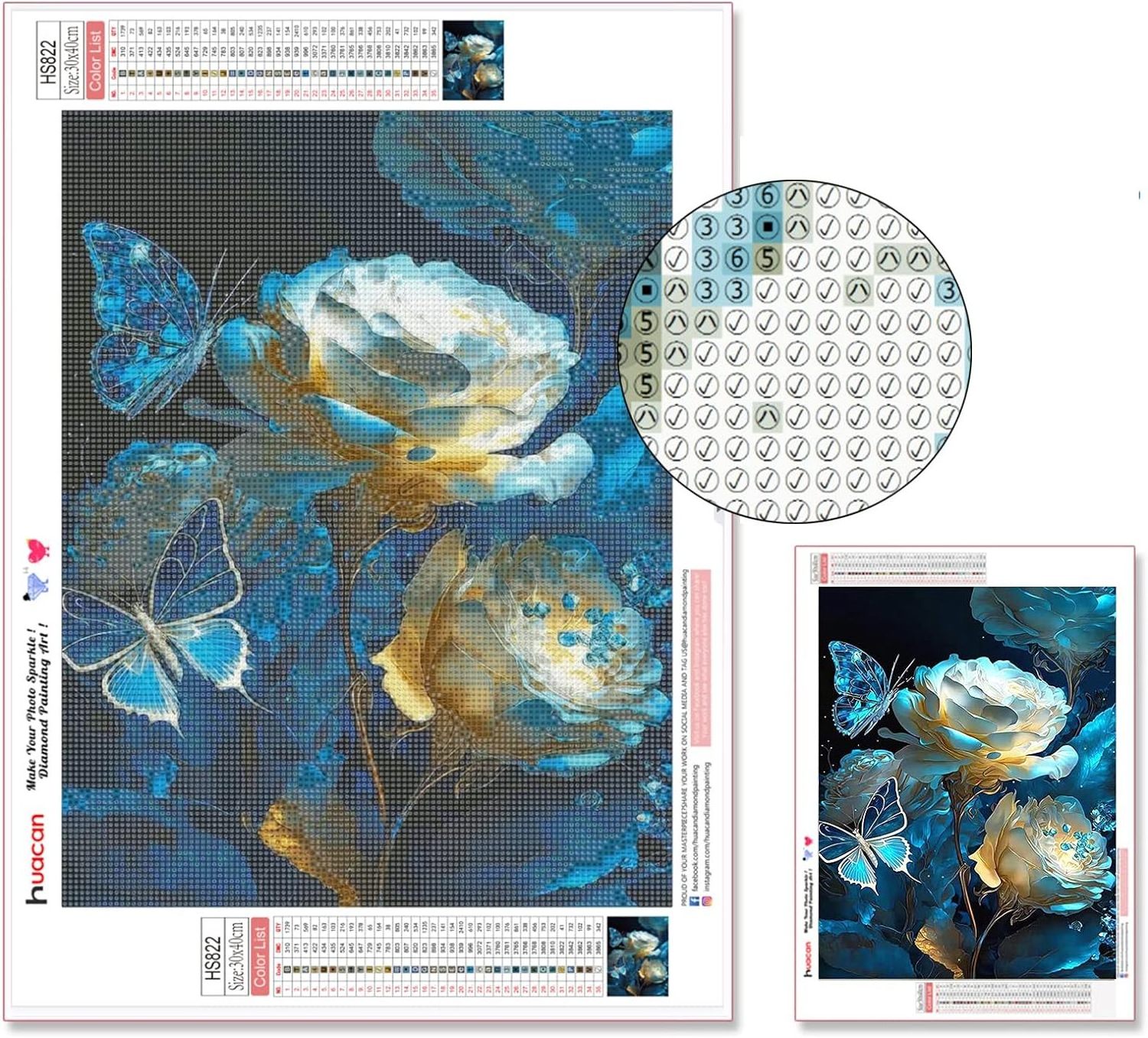 Diamond Art Painting Kit for Adults Beginner, DIY 5D Round Full Drill Flower Painting Kits Perfect for Gift & Home Wall Decor