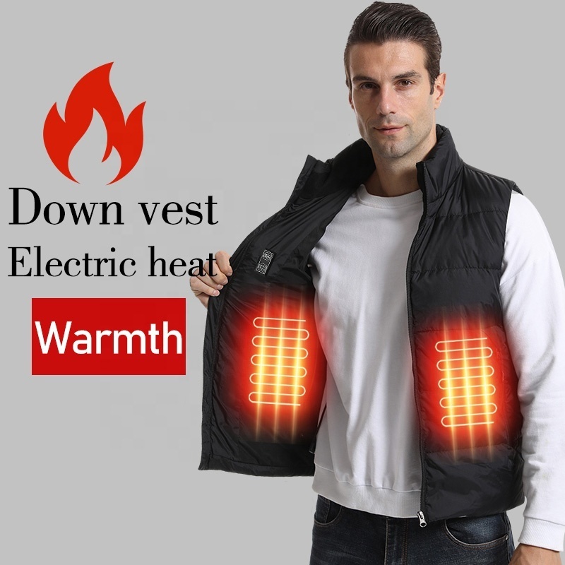 Factory Made Winter Outdoor Sports Men'S Sleeveless Jacket Heating Vest Carbon Fiber Heating Usb Rechargeable Vest