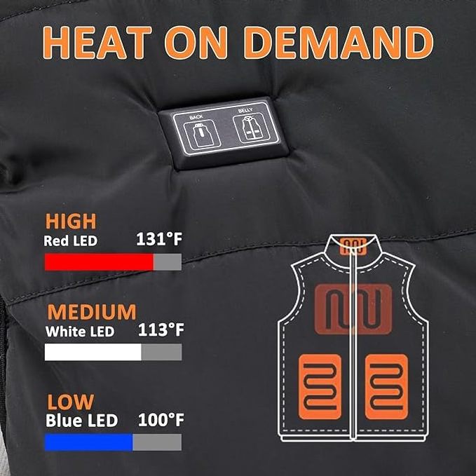 Heated Vest lightweight infrared winter windproof casual motorcycle warming intelligent electric unisex heated hunting vest