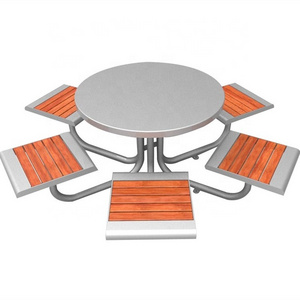 Street furniture Guangzhou wooden outdoor leisure table and chairs