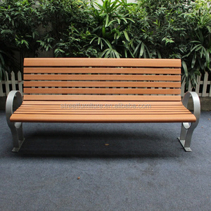 Steel and plastic wood outdoor garden benches park/shopping mall seating