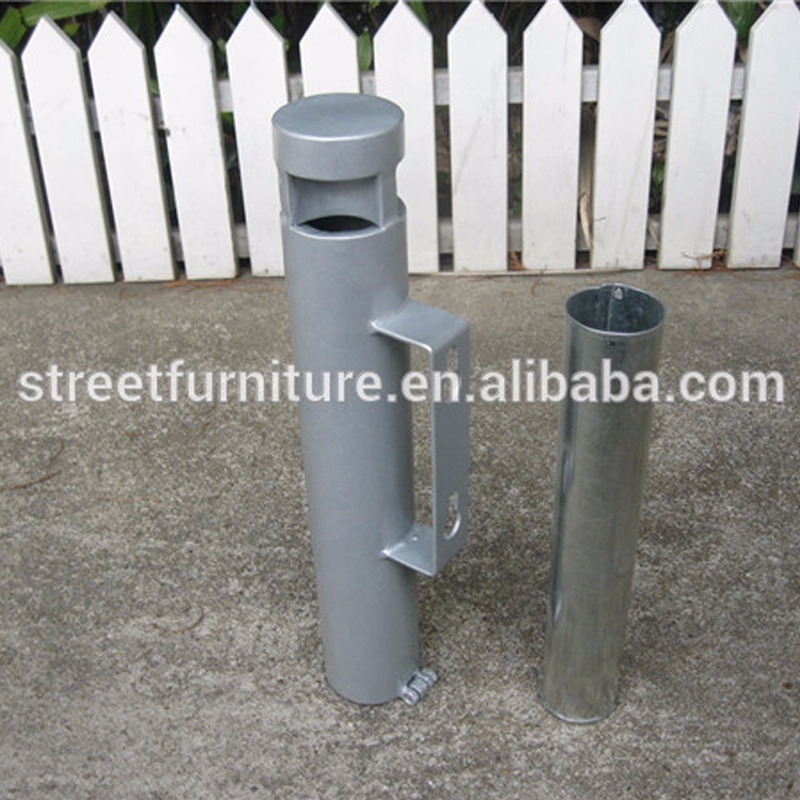 High quality outdoor ashtray wall mounted metal ashtray trash can steel cigarette ash bin for public