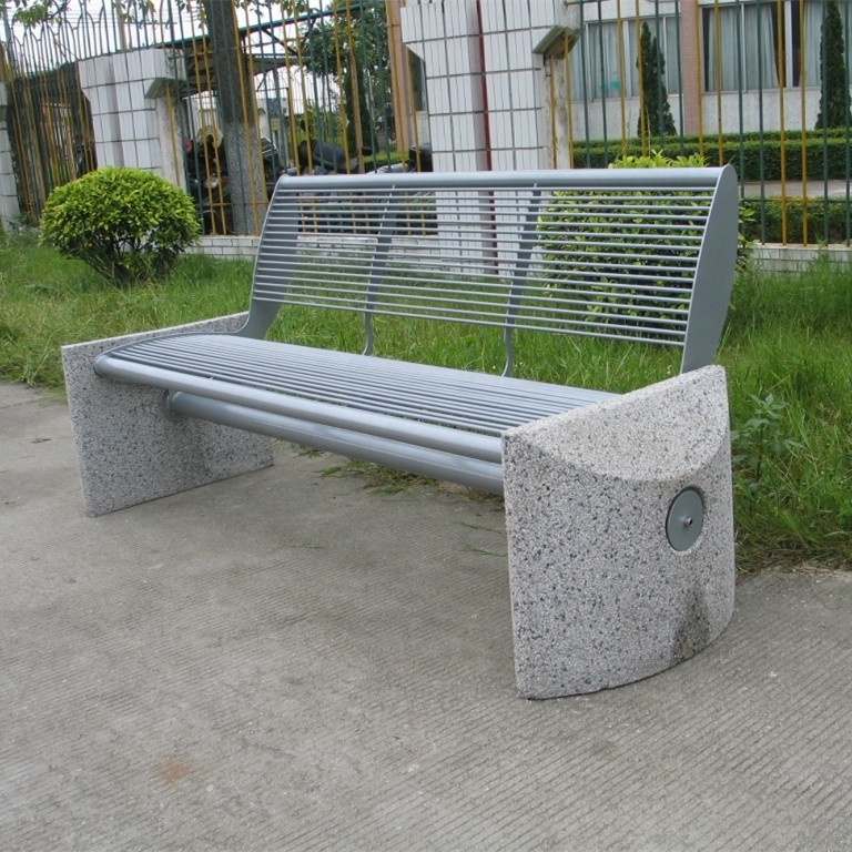 Outdoor metal garden bench with competitive stone benches prices