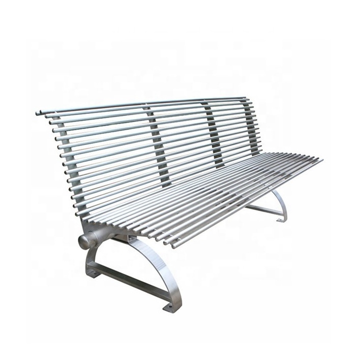 Hot sale 304 grade round tube stainless steel outdoor park benches