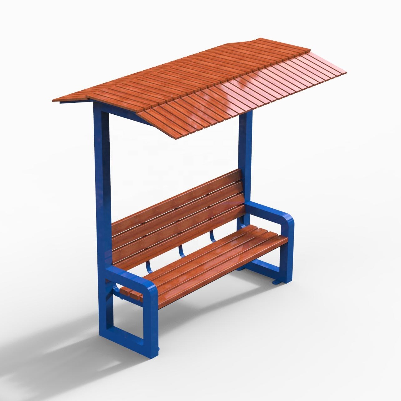 2024 new design Gavin outdoor park solid wood bench with shelter/roof/canopy outside park and street furniture wooden seat