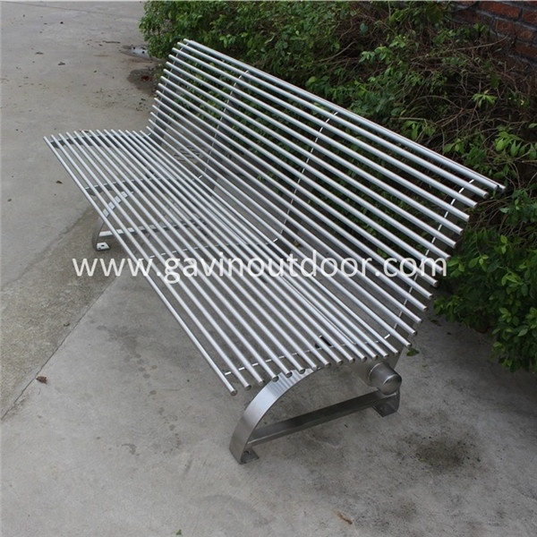 Hot sale 304 grade round tube stainless steel outdoor park benches