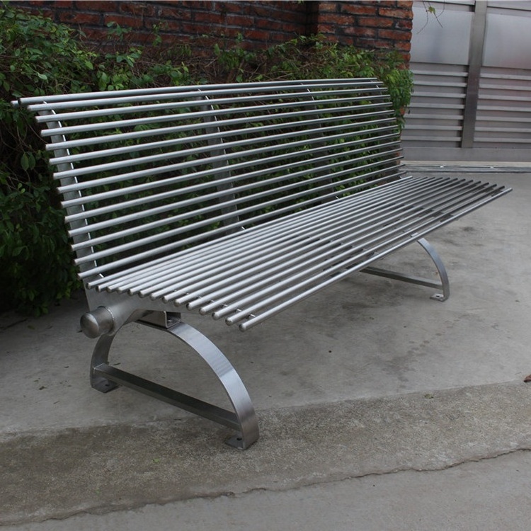 Commercial outdoor 304 grade stainless steel bench seat outdoor stainless steel benches