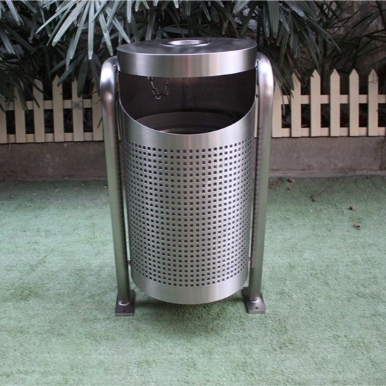 316 stainless steel outdoor metal commercial trash bin