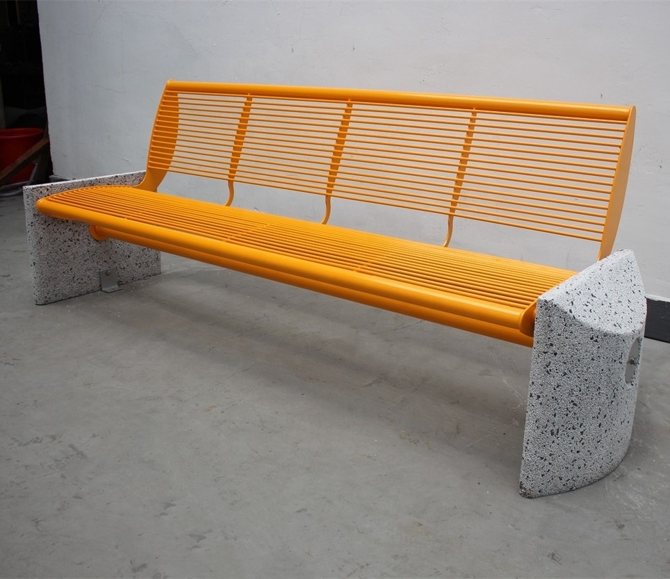 Outdoor metal garden bench with competitive stone benches prices