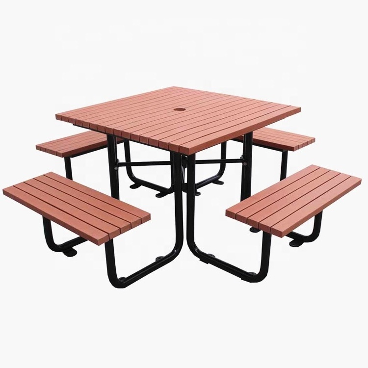 Gavin park furniture factory commercial outdoor plastic wooden picnic table and chair outdoor garden table and benches