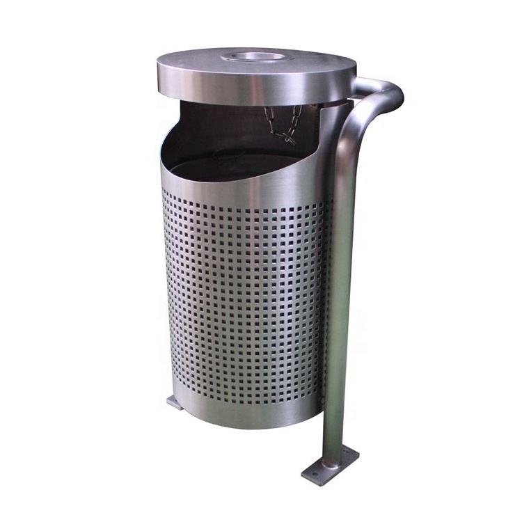 316 stainless steel outdoor metal commercial trash bin