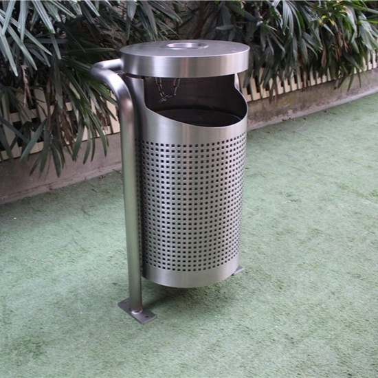 316 stainless steel outdoor metal commercial trash bin