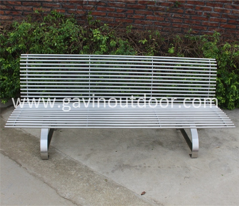 Hot sale 304 grade round tube stainless steel outdoor park benches