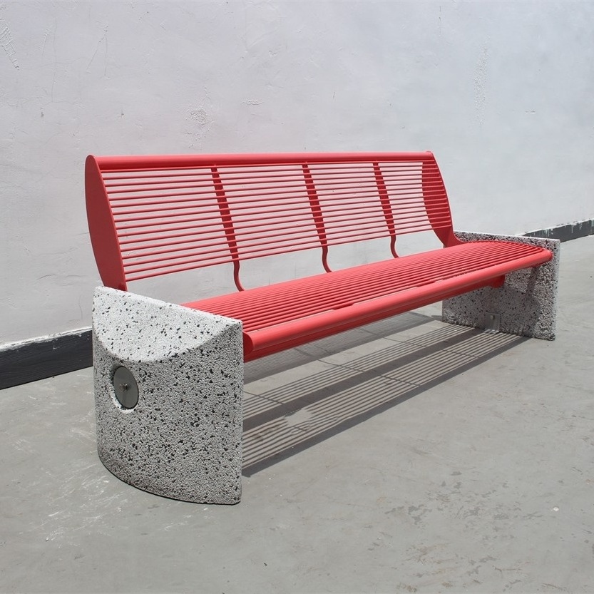 Outdoor metal garden bench with competitive stone benches prices