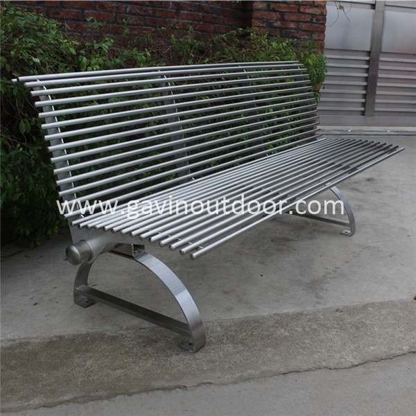 Hot sale 304 grade round tube stainless steel outdoor park benches