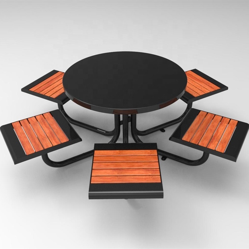 Street furniture Guangzhou wooden outdoor leisure table and chairs