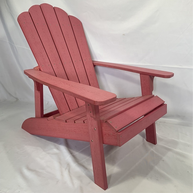 Customized all recycled plastic wood slats beach chair with backs outdoor coastal HDPE beach adirondack chair