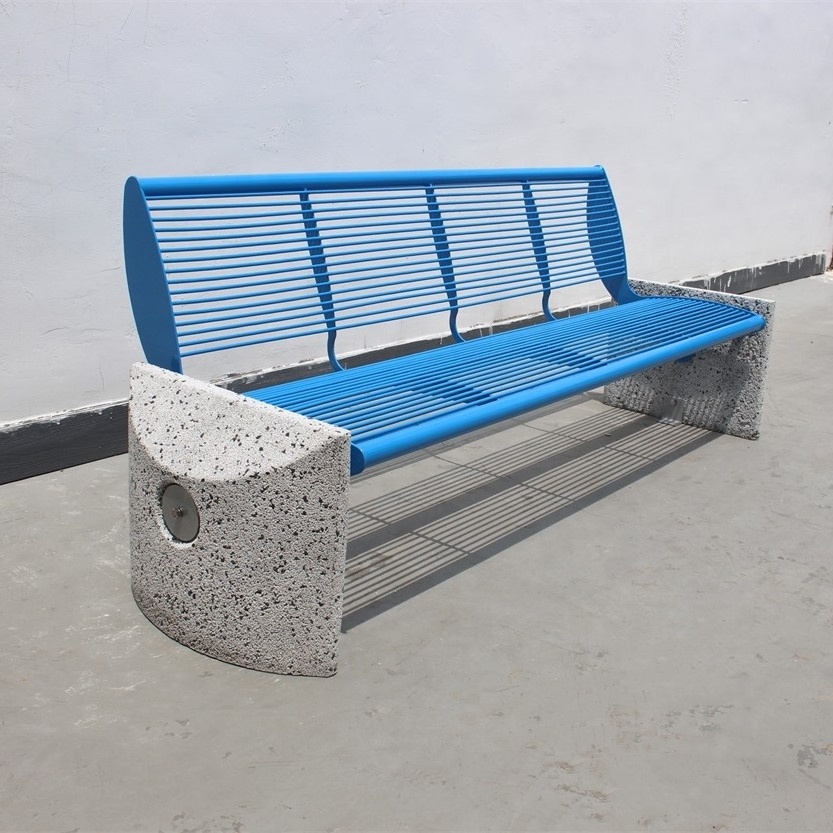 Outdoor metal garden bench with competitive stone benches prices