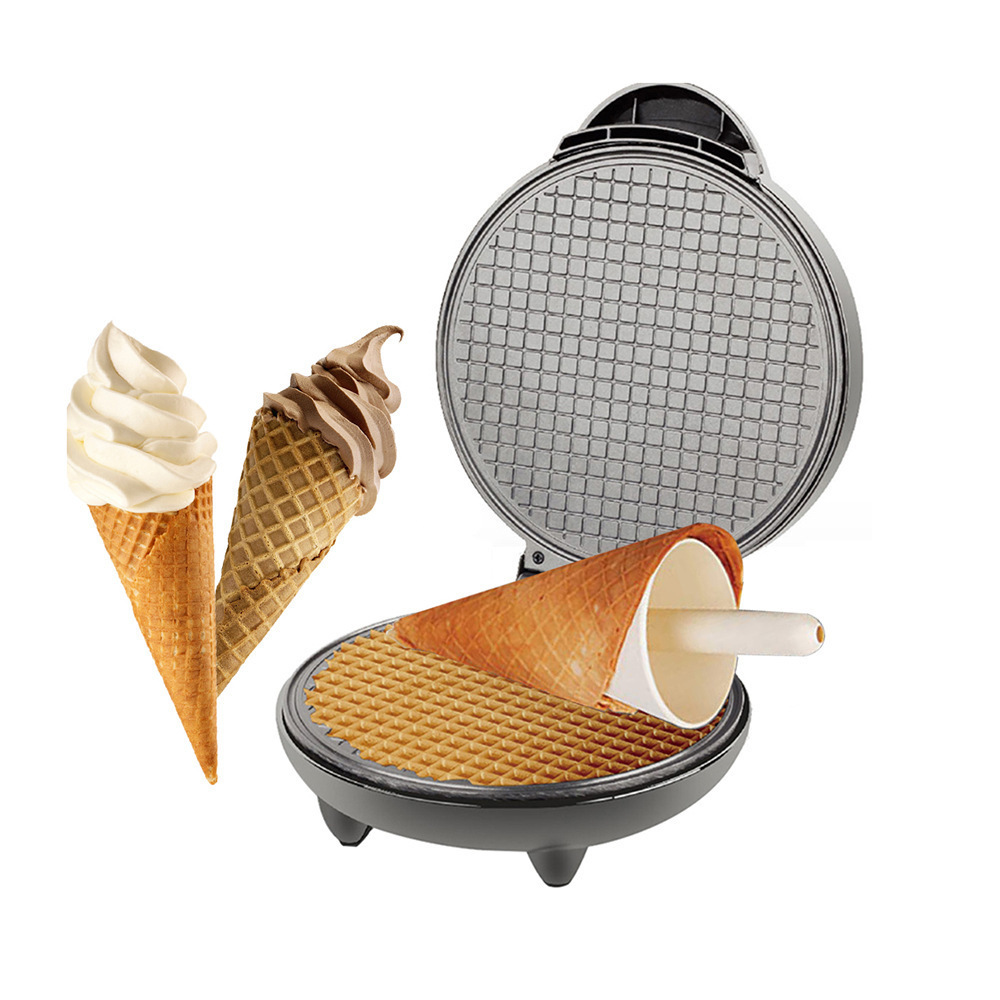 Commercial Industrial electric ice cream cone and egg roll round Syrup waffle maker snack baker machines with single plate