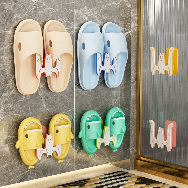 Modern Bathroom Slippers Storage Shoe Rack Kitchen Multifunctional High Quality Space Saving Plastic Wall Mounted Towel Shelf