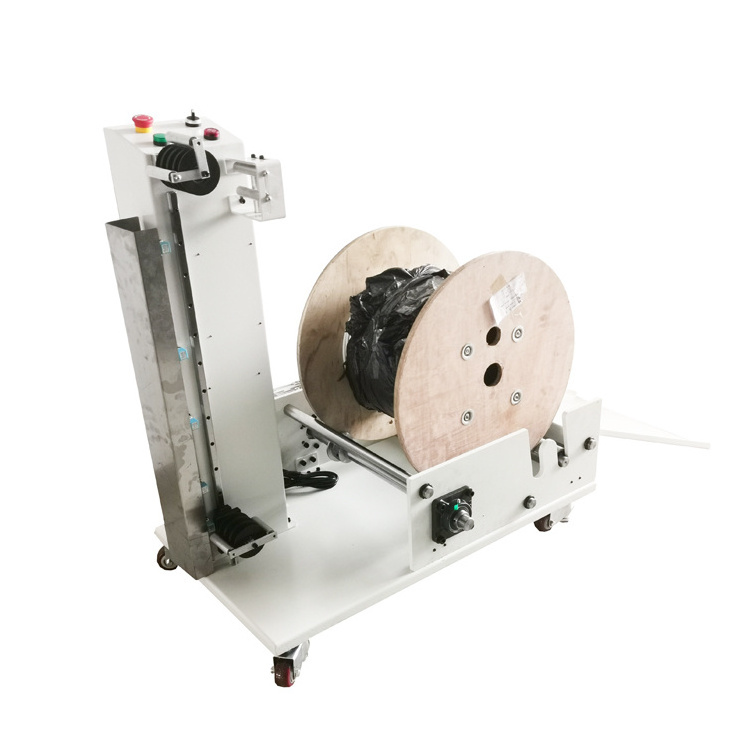 Cable bobbin wire unwinder uncoiler work with wire stripping machine