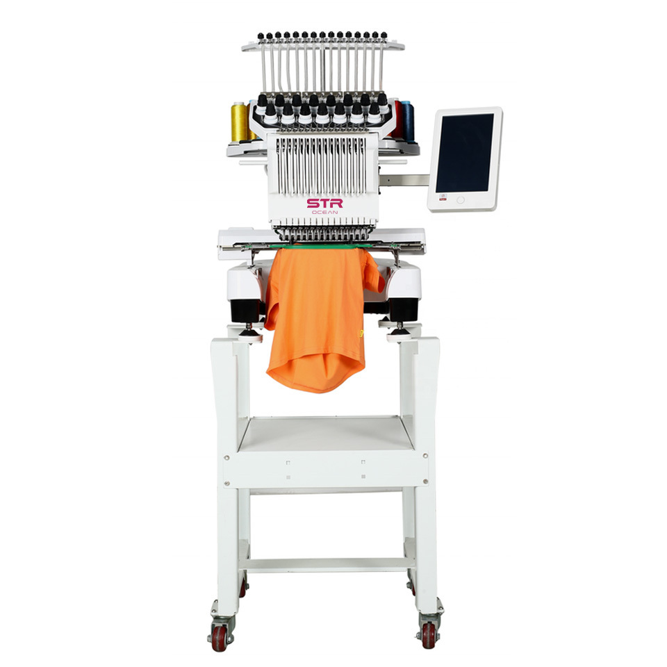 STROCEAN cheap prices hat garment mini digital intelligent 9 12 15 needle single head  automatic 3D logo flat embroidery machine