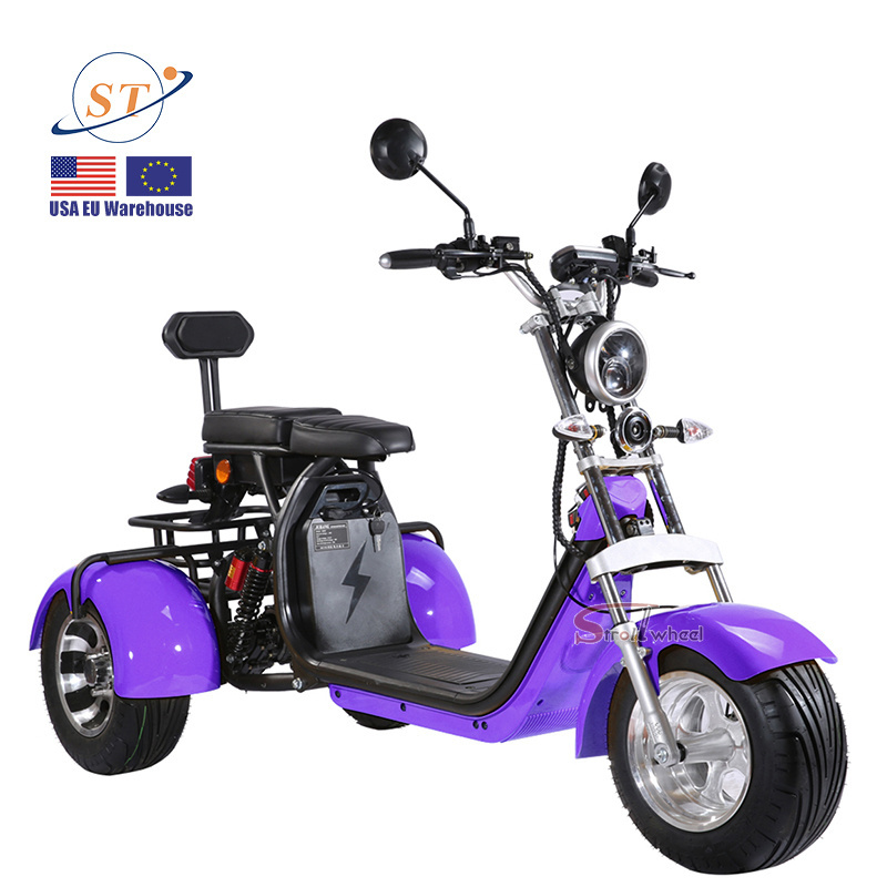 eu warehouse citycoco 2000w 3 wheel fat tire electric scooter electric motorcycle adult 60v 20ah battery chopper e scooter