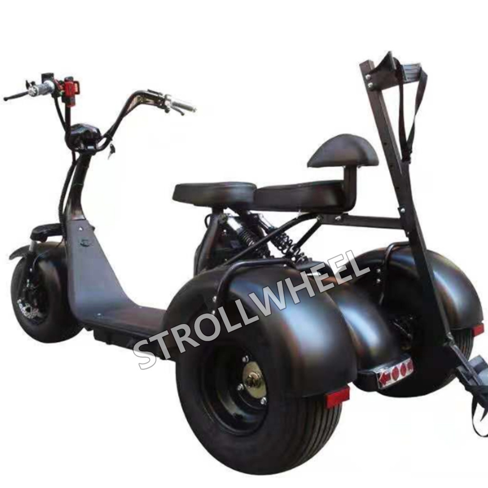 1500w 60v 12ah tricycle electric scooter fat tire 3 wheel electric scooter with golf bag holder electric motorcycle