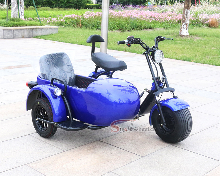 2000W electric citycoco 60v 20ah battery scooter tricycle with sidecar