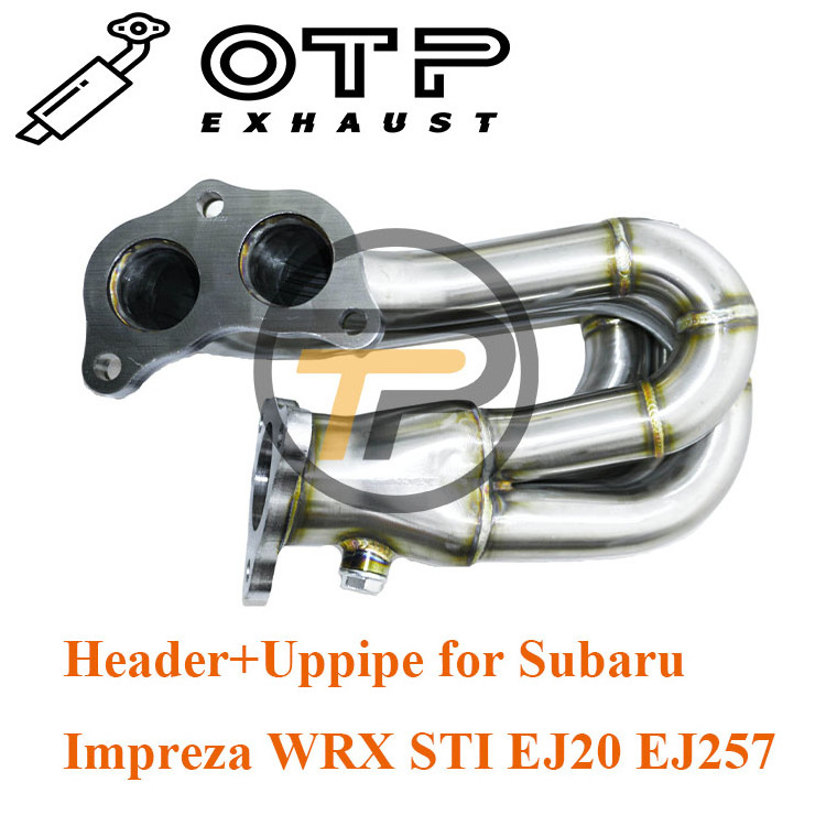 OTP Exhaust Pipe For Subaru Impreza WRX STI 2.5GT EJ20 EJ25 SUS304 Stainless Steel Equal Length Header+Uppipe For