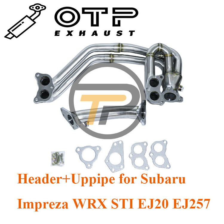 OTP Exhaust Pipe For Subaru Impreza WRX STI 2.5GT EJ20 EJ25 SUS304 Stainless Steel Equal Length Header+Uppipe For