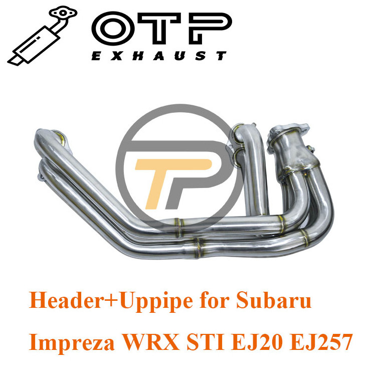 OTP Exhaust Pipe For Subaru Impreza WRX STI 2.5GT EJ20 EJ25 SUS304 Stainless Steel Equal Length Header+Uppipe For