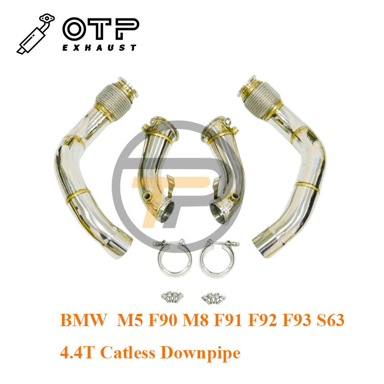 OTP Exhaust pipe BM* S63 Engine M5 F90 M8 F91 F92 F93  4.4T Catless Downpipe SUS304 stainless Steel downpipe High Performance