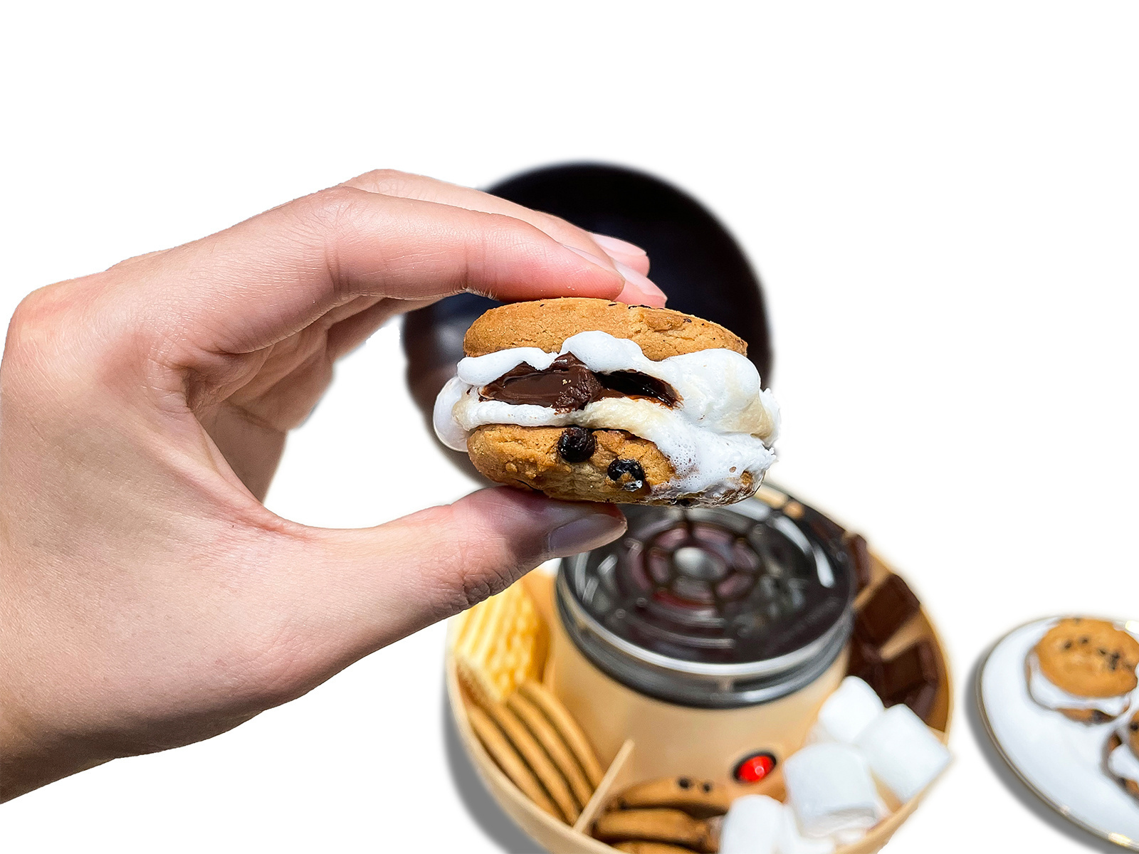 High quality Approved Mini Portable Indoor Tabletop 4 Trays Electric Marshmallow Roaster Smores Maker