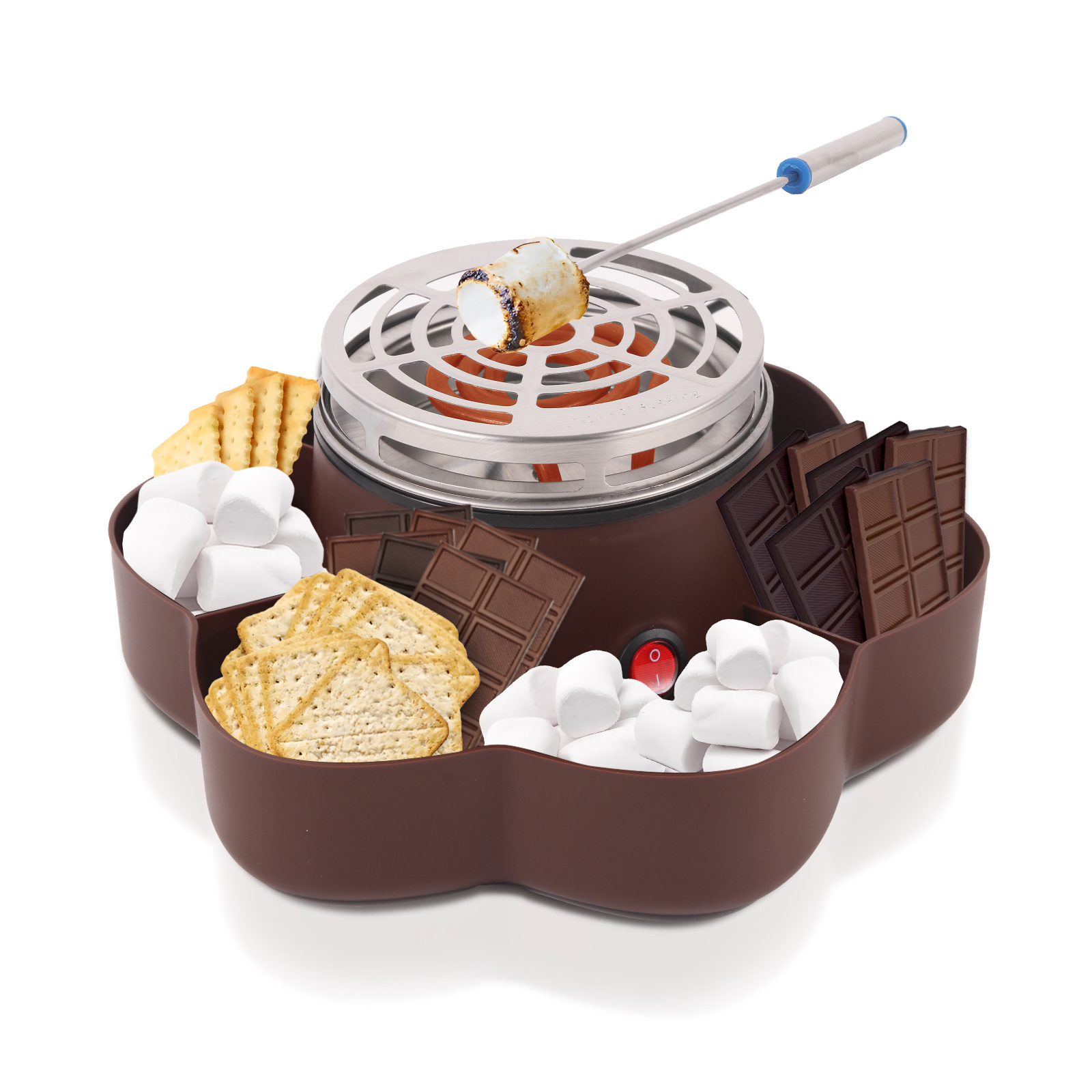 New product Home Use Chocolate 4 Compartment Trays Marshmallow Roaster Machine Indoor Electric Smores Maker