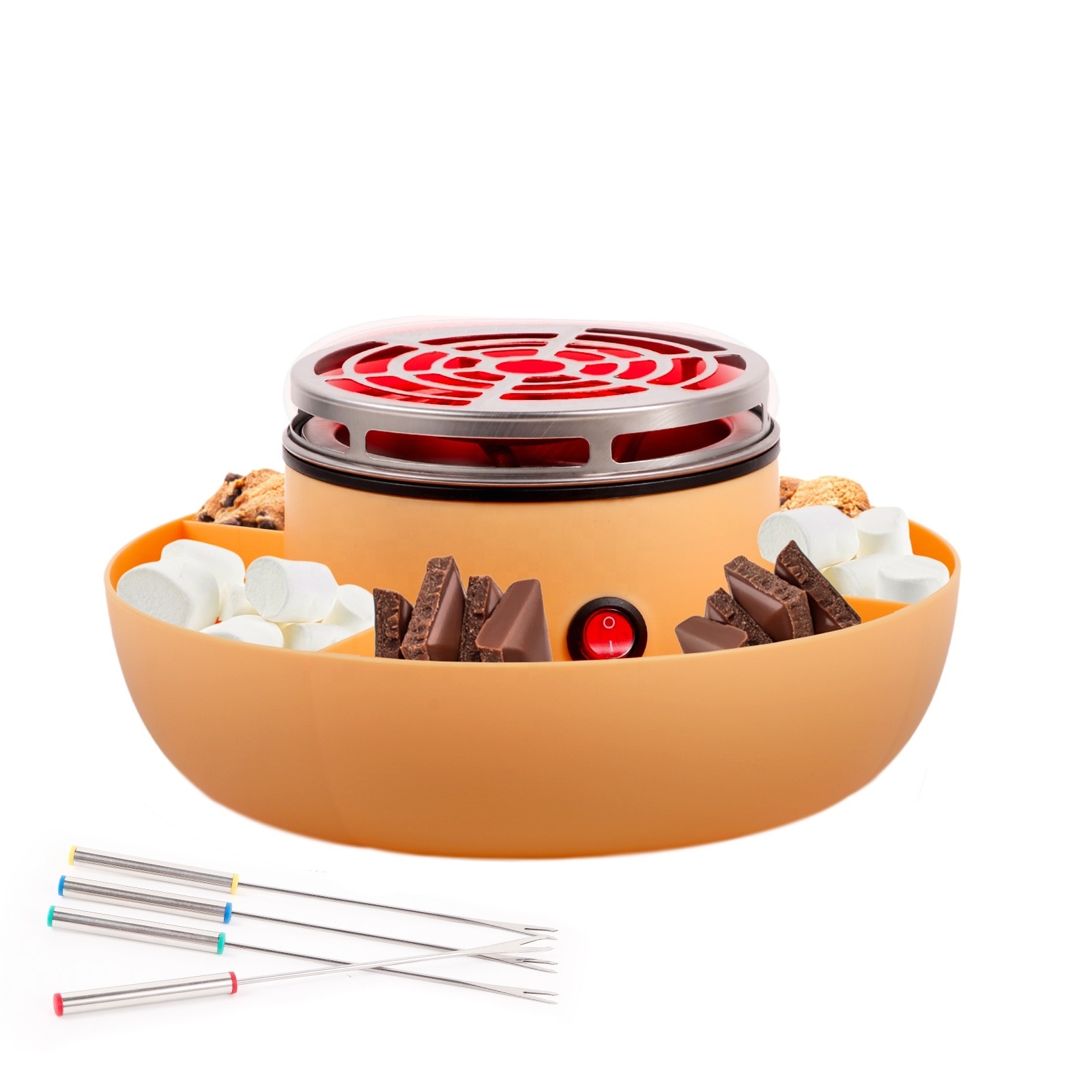 Stainless Steel Electric Smores Maker Tabletop Indoor Marshmallow Roaster Machine Housewarming Gifts for New House