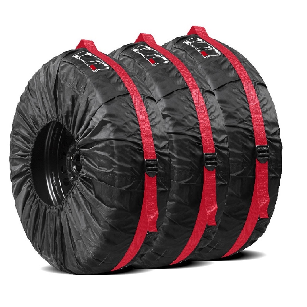 Adjustable Wholesale 210D Oxford Cloth waterproof RV Tire cover OEM logo portable four pack car Wheel Cover