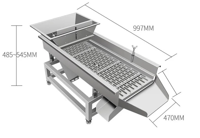 Continuous Grading Machine Sand Gravel Granules Ore Feed Beans Wheat Corn Grain Linear Vibrating Screen Linear Sieve Machine