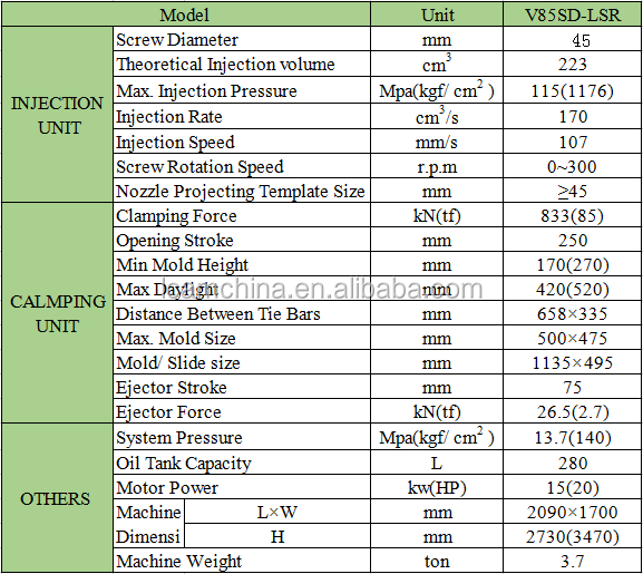 V55SD-LSR China Factory Rubber Injection Machine Making For Silicone Oil Brush Frisbee