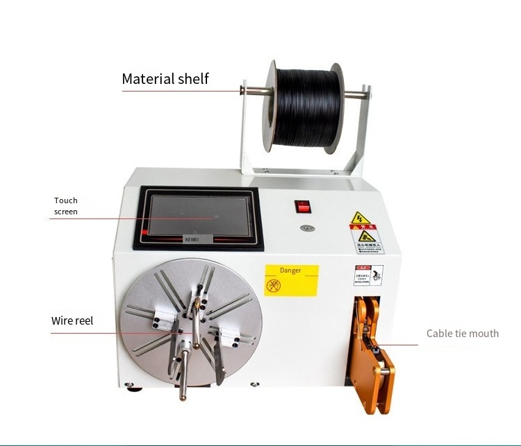 Automatic Electric Data Wire Power Cable Coiling Winding And Tying Binding Banding Machine