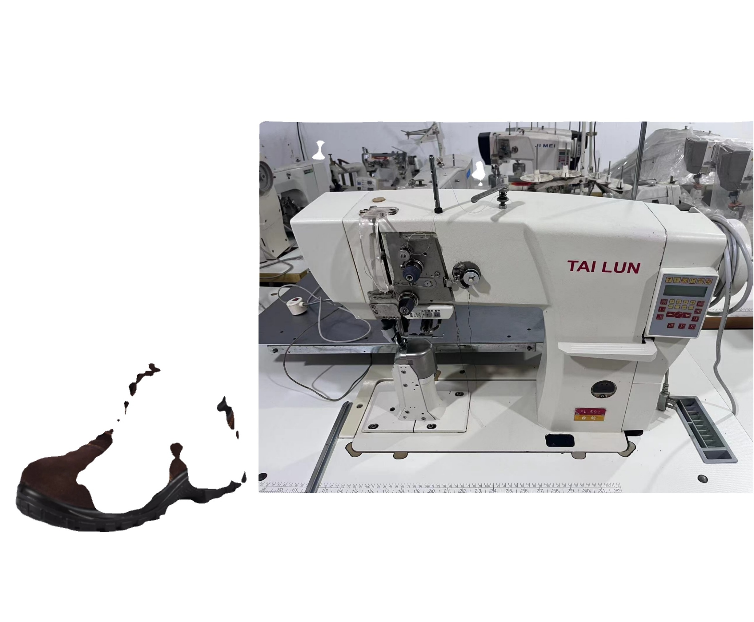 Industrial Safety Shoes leather Interlock Footwear Side Sole Shoe Border Stitching Sewing Machine