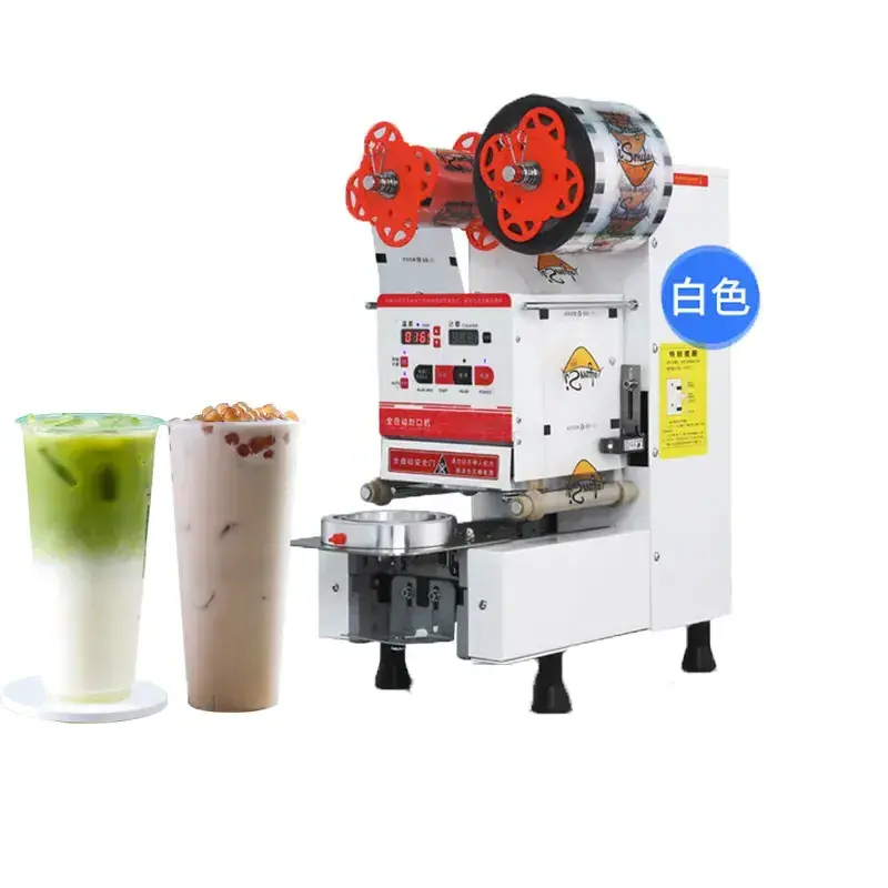 High Quality Cafe Dessert Store Cup Bubble Tea Fully Automatic Cup Sealing Machine/tabletop Sealers/plastic Cup Sealer