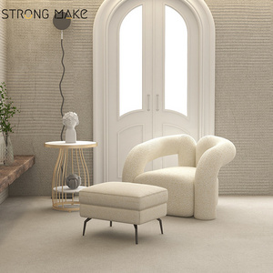 Relax Stoelen Modern Vintage Luxury Style Fauteuil De Salon Living Room Lounge Luxury Upholstery White Boucle Arm Chair For Home