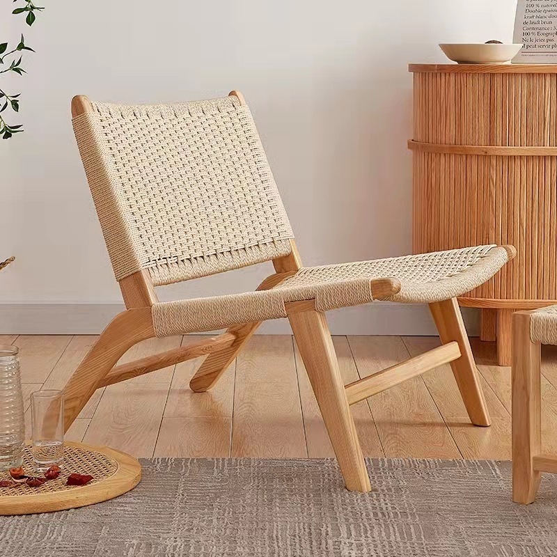 Modern Cushion High Back Vintage Solid Wood Carved Dining Pool Chair Sun Lounger Chaise Wood Lounge Chair