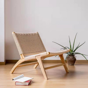 Modern Cushion High Back Vintage Solid Wood Carved Dining Pool Chair Sun Lounger Chaise Wood Lounge Chair