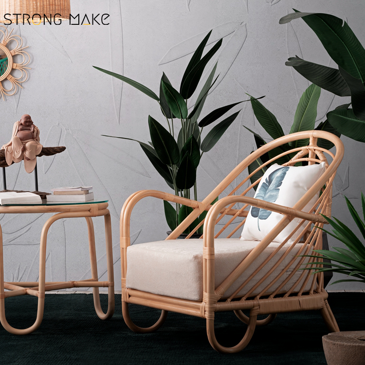 Accent Armchair Lounge Furniture Live Room Relax Indoor Wicker Indonesia Rattan Lounge Chair