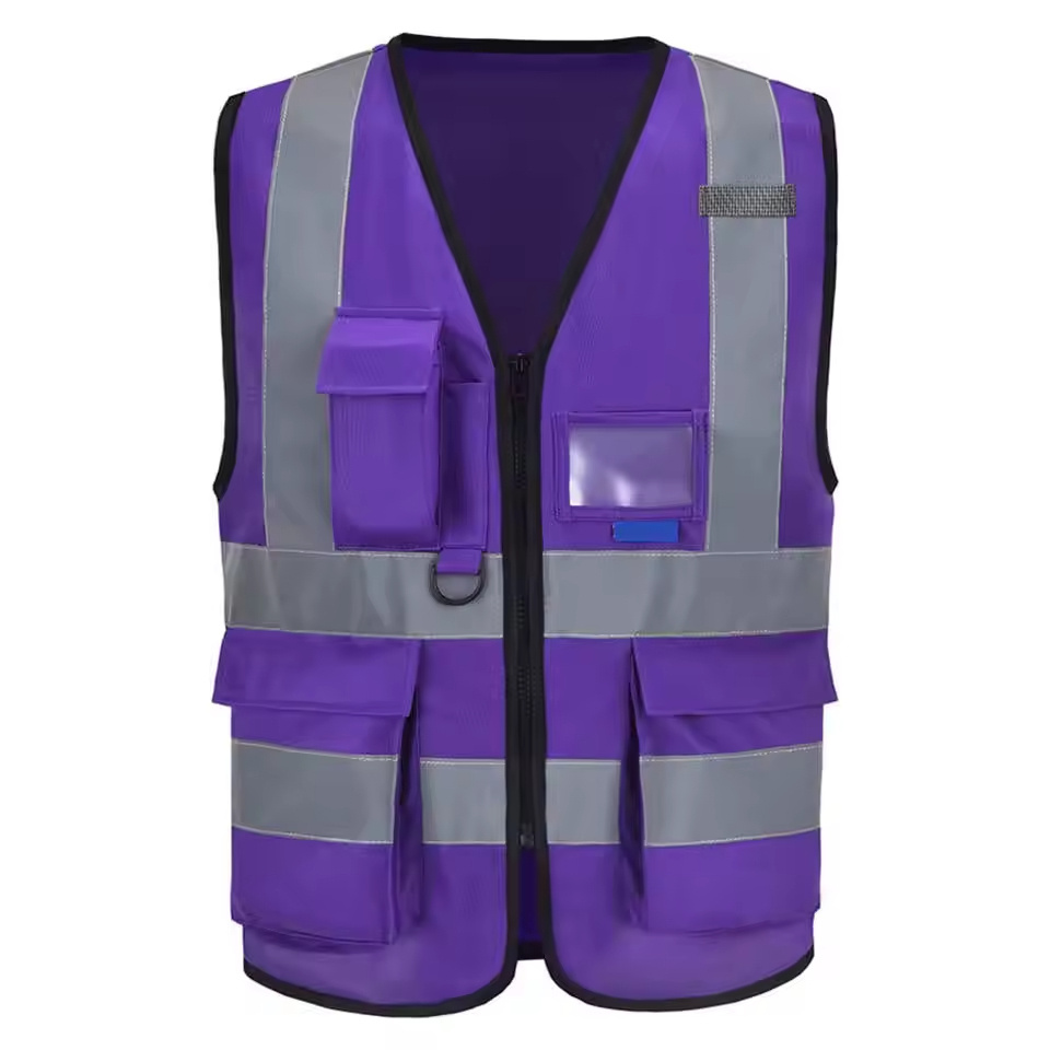 Reflective Safety Vest Custom Logo with Pockets Visibility Work Class 2 Safety Vest in hgh quality sale