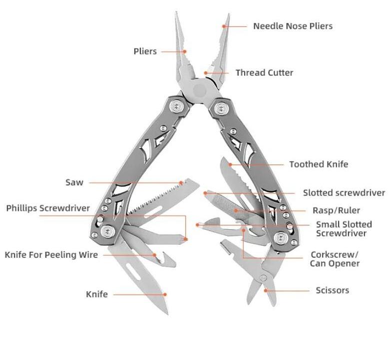 Hot Selling Steel 16 In 1 Multifunctional Tool Stainless Steel Outdoor Multi Tool Survival Pliers